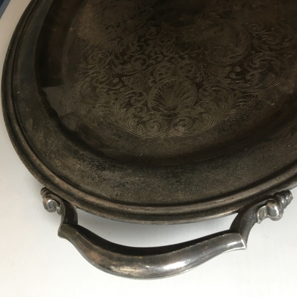 Vintage Silver Plated Serving Tray BEAUTIFUL - Picture 4 of 12